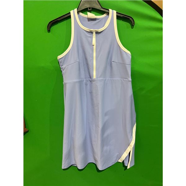 Women’s Sleeveless Athletic Dress with Front Zipper Closure – Size L/G