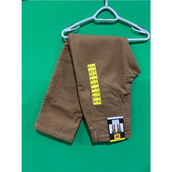 CAT Fleece Lined Canvas Pants, 32 x 32, Brown