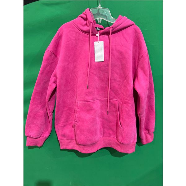Trendy Queen Women’s Medium Pink Hoodie With Front Pocket and Drawstrings