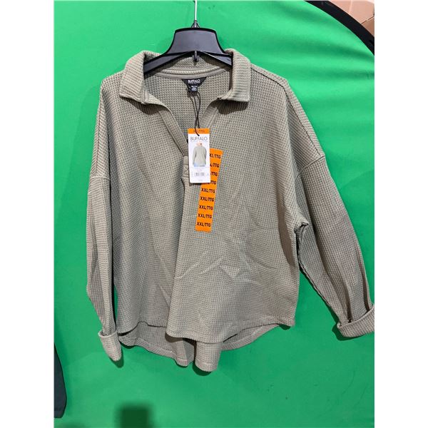 Buffalo David Bitton Polo-Style Knit Long Sleeve Shirt in XXL