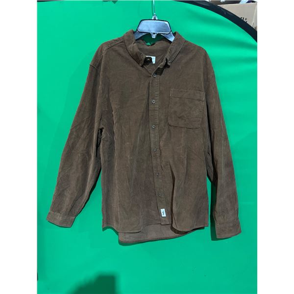Frank And Oak M/M Corduroy Shirt In Brown