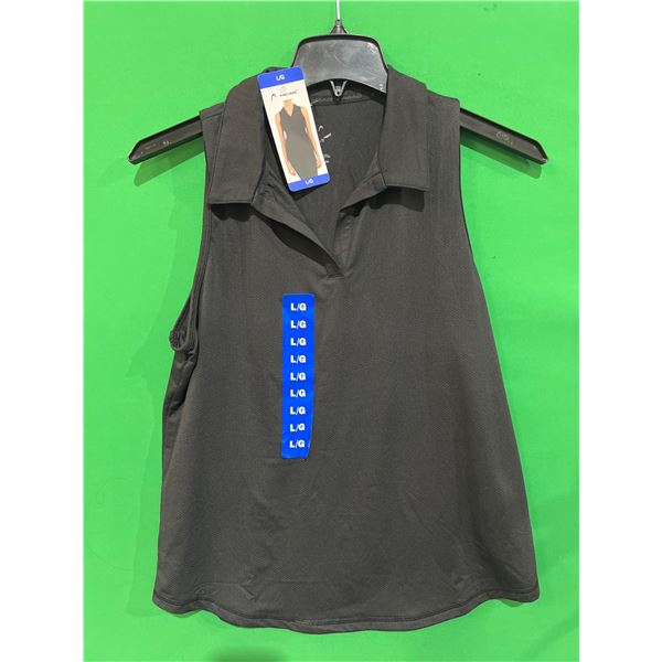 HEAD Sleeveless Polo Shirt in Black, Size L/G