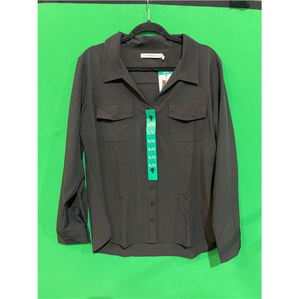 Calvin Klein Jeans Women’s Long-Sleeve Button-Up Shirt, Size XL/TG