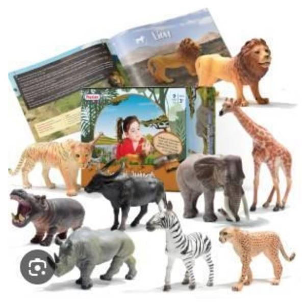 Prextex Safari Animals Life-Like Models 9-Piece Set for Ages 3 and Up