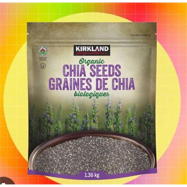 Kirkland Organic Chia Seeds 1.36 kg Certified USDA Organic