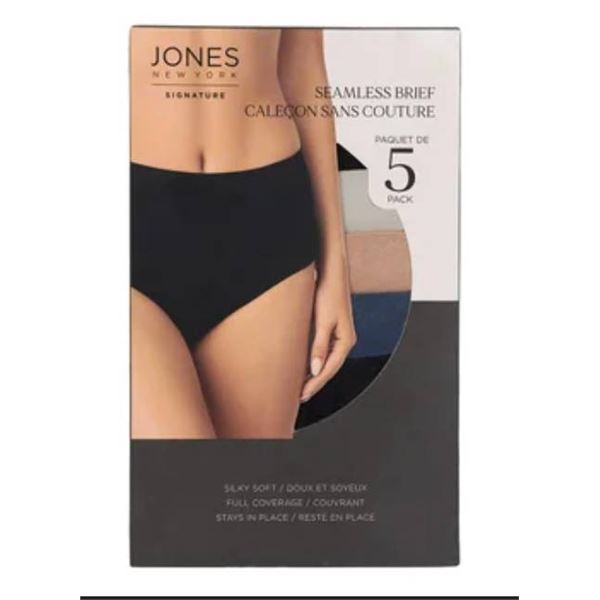Jones New York Signature Seamless Brief, Women’s M/M, 5-Pack