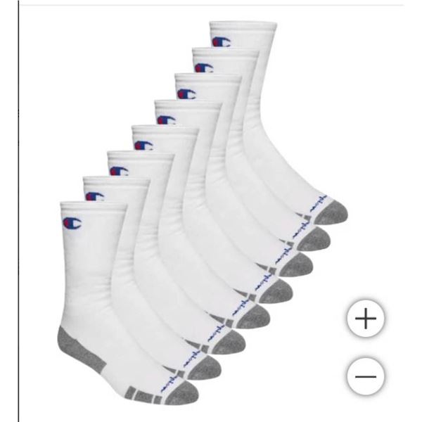 Champion 8-Pair Men’s Full Cushion Crew Socks