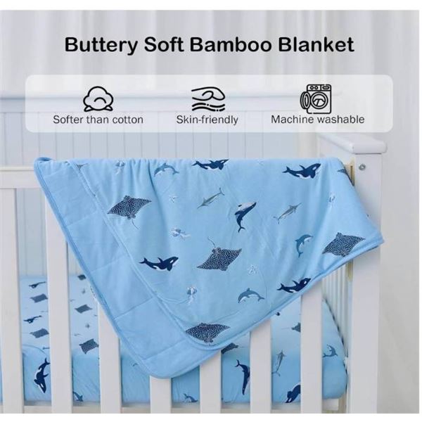 BubblePanda Rayon Bamboo Blanket 1.0 Tog Shark Design