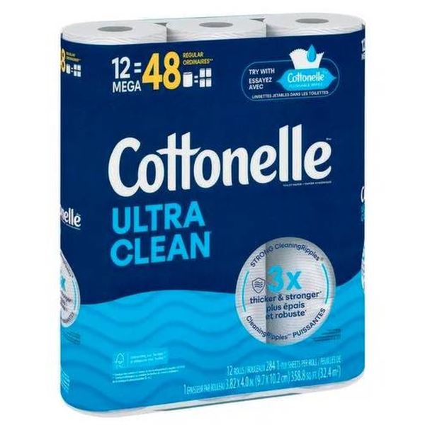 Cottonelle Ultra Clean 12 Mega Rolls Regular
