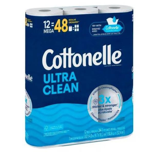 Cottonelle Ultra Clean 12 Mega Rolls Regular