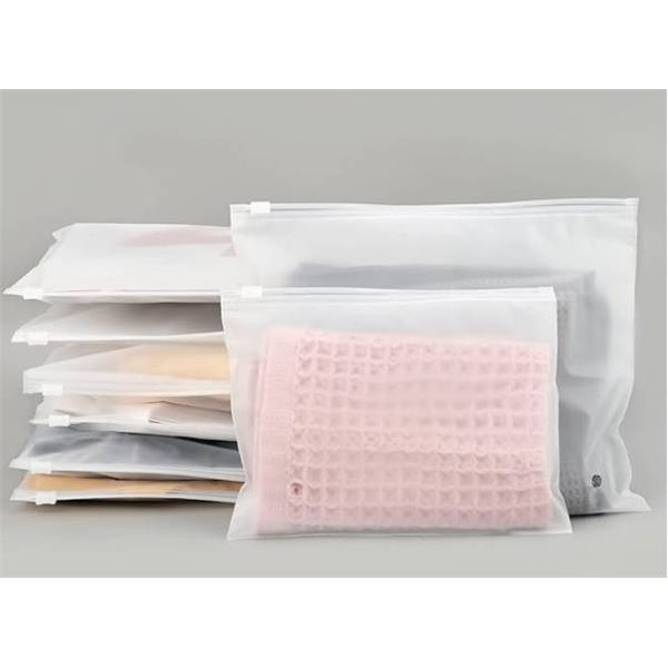 Svaldo 25pcs Frosted Zipper Bags for Clothes, Zipper Poly Bags 3 Mil, 12X10″ with Vent Hole