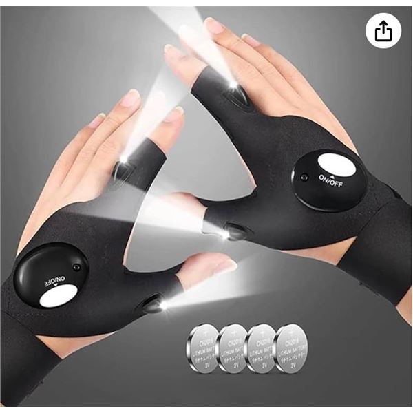 LED Flashlight Gloves with Finger Lights – 1 Pair