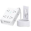 Image 1 : Surge Protector Power Bar, Addtam 5 ft Flat Plug Extension Cord