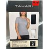 Image 2 : Tahari Ribbed Cotton Short Sleeve T-Shirts, 2-Pack, M/M