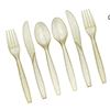 Image 1 : Prestee 180-Piece Gold Plastic Silverware Set (60 Forks, Spoons, Knives) – Glitter Gold Cut