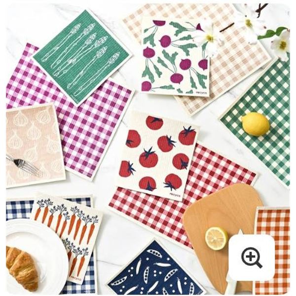 Recyco Swedish Dishcloths Set with Printed Patterns
