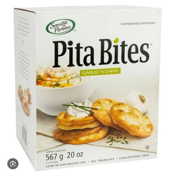 Sensible Portions Pita Bites Garlic ‘n Chive Oven-Baked Crackers 567g
