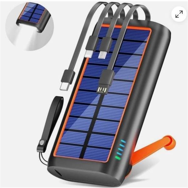 Solar Power Bank with 61200mAh Capacity and USB Compatibility
