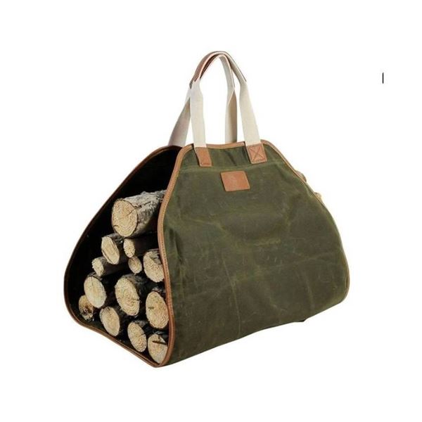 Canvas Log Carrier Bag PB17-110 Green for Camping