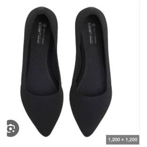 Women’s Slip-On Black Flats with Pointed Toe Design