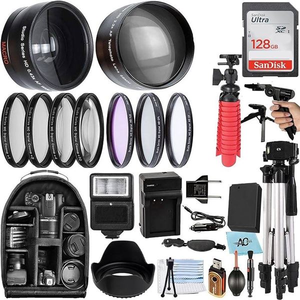 A-Cell Accessory Bundle for Canon Rebel T3, BS-6TEL-04BK