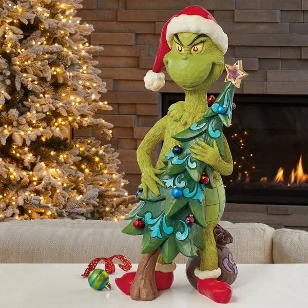 Jim Shore Grinch Figure With Tree – Hand-Painted Resin Statue