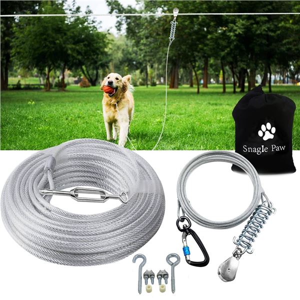 Snagle Paw Dog Tie-Out 75ft for Yard or Camping