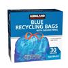 Image 1 : Kirkland Signature Blue Recycling Bags With Drawstring 30 Gallon