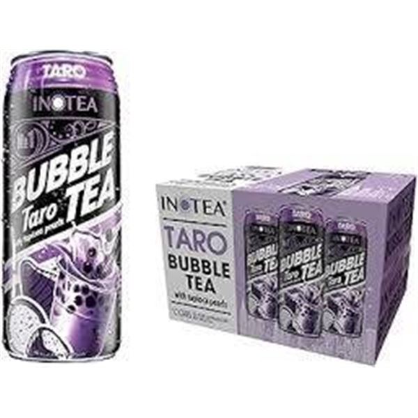 INOTEA Taro Bubble Tea with Tapioca Pearls 12-Count Cans