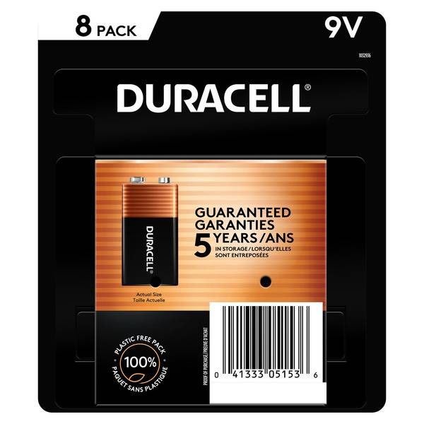 Duracell 9V Batteries 8-Pack with 5-Year Guarantee