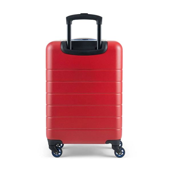 Hard-Shell Red Rolling Suitcase with Telescopic Handle