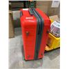 Image 3 : Hard-Shell Red Rolling Suitcase with Telescopic Handle