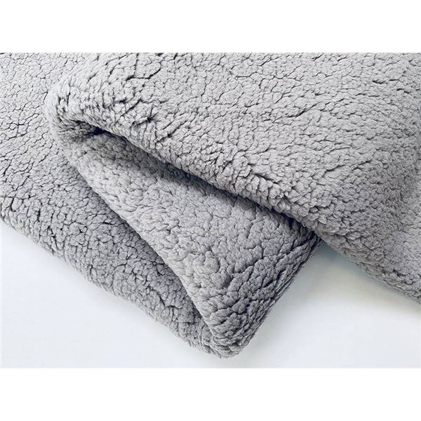 Gray Plush Throw Blanket with Strap and Buckle Closure
