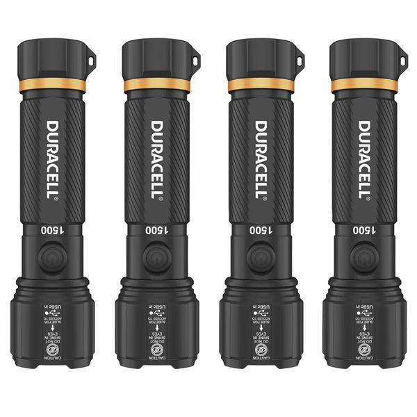Duracell Hybrid LED Flashlights, Set of 4, Model 18598710