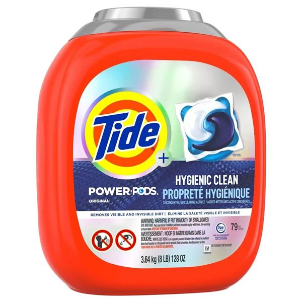 Tide Power Pods Hygienic Clean Detergent, 128 oz, 79 Pods