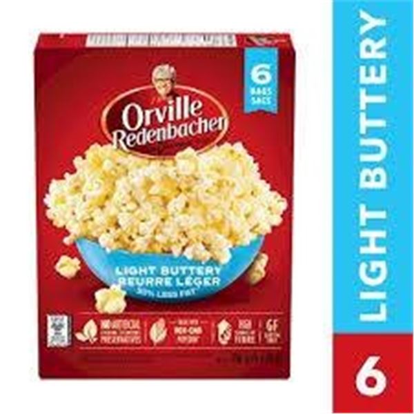 Orville Redenbacher’s Gourmet Light Buttery Popcorn  (6 x 6 x 76g Bags)