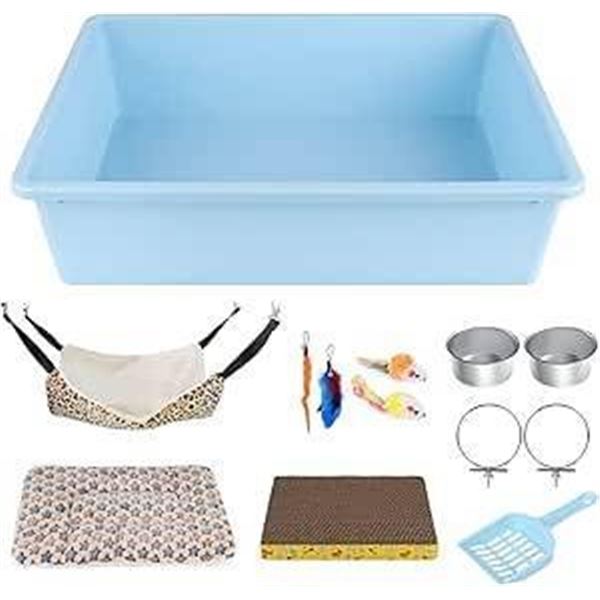 LOT OF 3 Kitten Litter Boxes Starter Kit,Cat Kitty Starter Kit for Indoor Cat Include High-Side Litt
