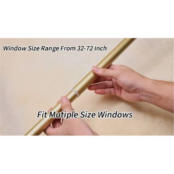 Warm Gold Curtain Rod Set, 32-72 Inch with Accessories