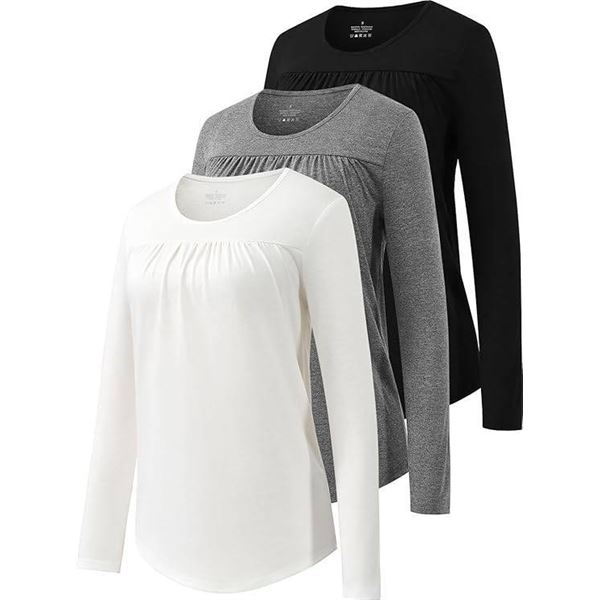 Star Vibe Women’s Long Sleeve Shirts, Black/Grey/White, Size XL
