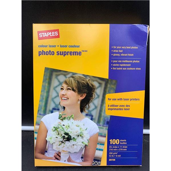 LOT OF 4 Staples Colour Laser Photo Supreme 100 Sheets, 216 x 279 mm, 200 gsm