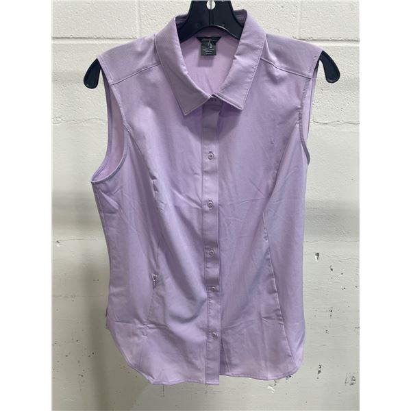 Eddie Bauer Women’s Sleeveless Button-Up Shirt, Medium, Purple