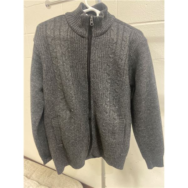Buffalo David Bitton Knit Sweater with Zipper and Plaid Lining