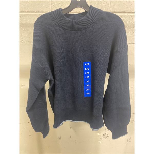 Scotch & Soda Amsterdam Crewneck Knit Sweater, L/G Size, Navy Blue