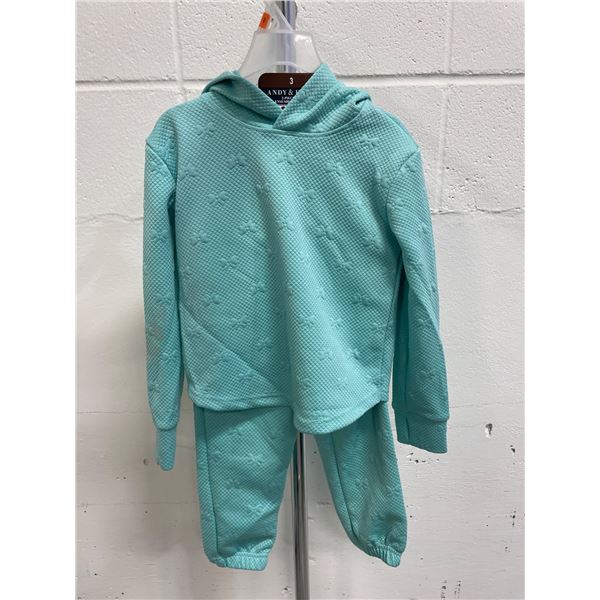 Andy & Evan 2-Piece Set Size 3 in Blue with Hooded Top and Joggers