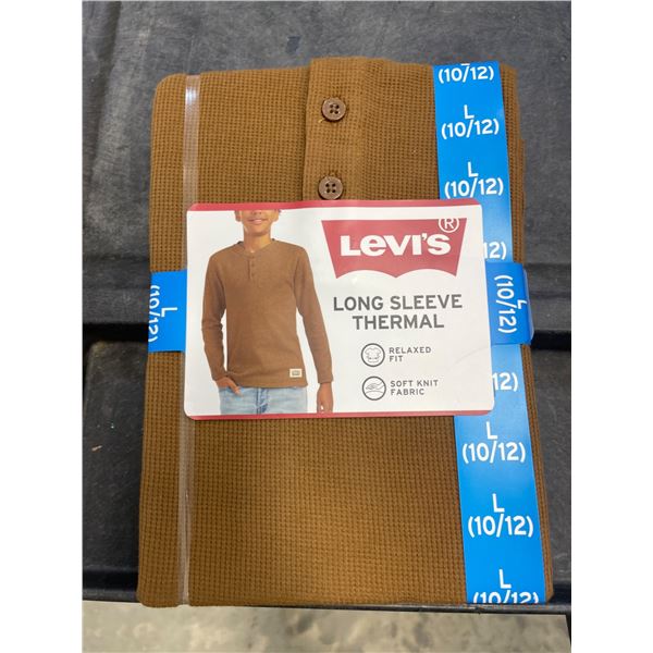 Levi’s Long Sleeve Thermal Shirt, Size L (10/12), Brown
