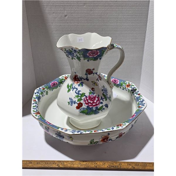 Pitcher and basin- has a chip
