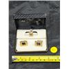 Image 2 : Vintage Alaska Black Diamond Cufflink and Tie Pin Set