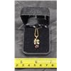Image 1 : Garnet and Rhinestone Pendant w/ Chain (Unverified)