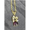 Image 3 : Garnet and Rhinestone Pendant w/ Chain (Unverified)