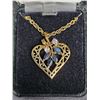 Image 2 : Vintage Black Stone and Rhinestone Pendant and Chain